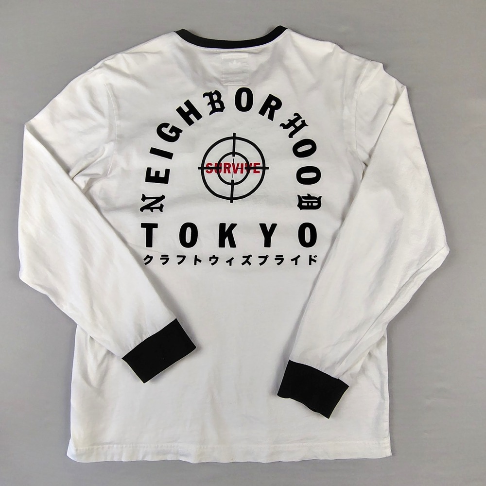 Adidas x Neighborhood Tokyo Shirt Mens M Long Sleeve Survive Graphic White Rare